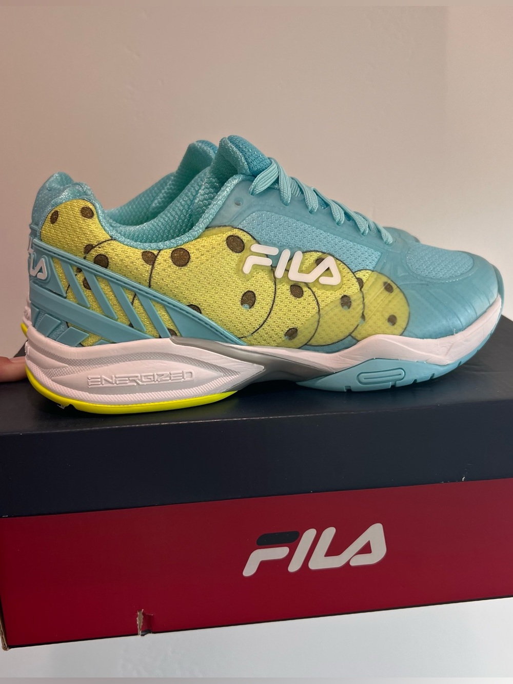 FILA Blue Yellow Tennis Pickleball Sneakers NWT